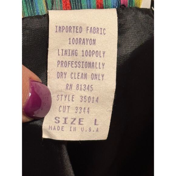 VTG On The Verge Fall Harvest Vest Button V-Neck Multicolor Made In USA - Size L - Picture 5 of 6